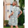 imageHOTOUCH Womens Summer Shirt Dress Short Sleeve Floral Shift Dress Casual Loose Flowy Beach Sundress with PocketsColorful Leaves