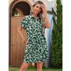 imageHOTOUCH Womens Summer Shirt Dress Short Sleeve Floral Shift Dress Casual Loose Flowy Beach Sundress with PocketsPink Leaf Print