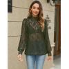 imageHOTOUCH Lace Tops for Women Sheer Long Sleeve Blouses Dressy Casual Shirt with Camisole 2 PCS Set SXXLArmy Green