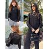 imageHOTOUCH Lace Tops for Women Sheer Long Sleeve Blouses Dressy Casual Shirt with Camisole 2 PCS Set SXXLBlack