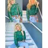 imageHOTOUCH Lace Tops for Women Sheer Long Sleeve Blouses Dressy Casual Shirt with Camisole 2 PCS Set SXXLDark Green