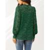 imageHOTOUCH Lace Tops for Women Sheer Long Sleeve Blouses Dressy Casual Shirt with Camisole 2 PCS Set SXXLDark Green