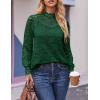 imageHOTOUCH Lace Tops for Women Sheer Long Sleeve Blouses Dressy Casual Shirt with Camisole 2 PCS Set SXXLDark Green