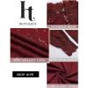 imageHOTOUCH Lace Tops for Women Sheer Long Sleeve Blouses Dressy Casual Shirt with Camisole 2 PCS Set SXXLDark Red
