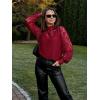 imageHOTOUCH Lace Tops for Women Sheer Long Sleeve Blouses Dressy Casual Shirt with Camisole 2 PCS Set SXXLDark Red