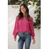 imageHOTOUCH Lace Tops for Women Sheer Long Sleeve Blouses Dressy Casual Shirt with Camisole 2 PCS Set SXXLHot Pink