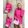 imageHOTOUCH Lace Tops for Women Sheer Long Sleeve Blouses Dressy Casual Shirt with Camisole 2 PCS Set SXXLHot Pink