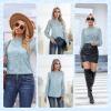 imageHOTOUCH Lace Tops for Women Sheer Long Sleeve Blouses Dressy Casual Shirt with Camisole 2 PCS Set SXXLLight Blue