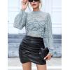 imageHOTOUCH Lace Tops for Women Sheer Long Sleeve Blouses Dressy Casual Shirt with Camisole 2 PCS Set SXXLLight Blue