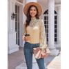 imageHOTOUCH Lace Tops for Women Sheer Long Sleeve Blouses Dressy Casual Shirt with Camisole 2 PCS Set SXXLLight Khaki