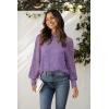 imageHOTOUCH Lace Tops for Women Sheer Long Sleeve Blouses Dressy Casual Shirt with Camisole 2 PCS Set SXXLLight Purple