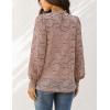imageHOTOUCH Lace Tops for Women Sheer Long Sleeve Blouses Dressy Casual Shirt with Camisole 2 PCS Set SXXLRusty Rose