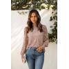 imageHOTOUCH Lace Tops for Women Sheer Long Sleeve Blouses Dressy Casual Shirt with Camisole 2 PCS Set SXXLRusty Rose