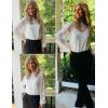 imageHOTOUCH Lace Tops for Women Sheer Long Sleeve Blouses Dressy Casual Shirt with Camisole 2 PCS Set SXXLWhite