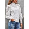 imageHOTOUCH Lace Tops for Women Sheer Long Sleeve Blouses Dressy Casual Shirt with Camisole 2 PCS Set SXXLWhite