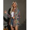 imageHOTOUCH Women Oversized Button Down Shirts Office Drop Shoulder Blouse Long Sleeve Boyfriend Dress Shirt with PocketsAmulticolor Floral