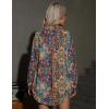 imageHOTOUCH Women Oversized Button Down Shirts Office Drop Shoulder Blouse Long Sleeve Boyfriend Dress Shirt with PocketsAmulticolor Floral