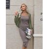 imageHOTOUCH Womens Cardigan Shrugs Long Batwing Sleeve Knitted Cropped Bolero Open Front Casual Elegant Cardigans for DressesArmy Green