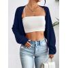 imageHOTOUCH Womens Cardigan Shrugs Long Batwing Sleeve Knitted Cropped Bolero Open Front Casual Elegant Cardigans for DressesDeep Blue