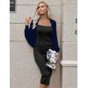 imageHOTOUCH Womens Cardigan Shrugs Long Batwing Sleeve Knitted Cropped Bolero Open Front Casual Elegant Cardigans for DressesDeep Blue