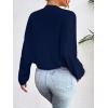 imageHOTOUCH Womens Cardigan Shrugs Long Batwing Sleeve Knitted Cropped Bolero Open Front Casual Elegant Cardigans for DressesDeep Blue