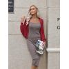 imageHOTOUCH Womens Cardigan Shrugs Long Batwing Sleeve Knitted Cropped Bolero Open Front Casual Elegant Cardigans for DressesRed