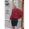 imageHOTOUCH Womens Cardigan Shrugs Long Batwing Sleeve Knitted Cropped Bolero Open Front Casual Elegant Cardigans for DressesRed