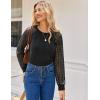 imageHOTOUCH Womens Lace ShortLong Sleeve Tops Fall Dressy Casual Blouses Business Work Shirts Fashion Clothe Trendy OutfitsAblack Long Sleeve