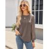 imageHOTOUCH Womens Lace ShortLong Sleeve Tops Fall Dressy Casual Blouses Business Work Shirts Fashion Clothe Trendy OutfitsAkhaki Brown Long Sleeve