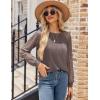 imageHOTOUCH Womens Lace ShortLong Sleeve Tops Fall Dressy Casual Blouses Business Work Shirts Fashion Clothe Trendy OutfitsAkhaki Brown Long Sleeve