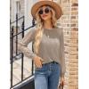 imageHOTOUCH Womens Lace ShortLong Sleeve Tops Fall Dressy Casual Blouses Business Work Shirts Fashion Clothe Trendy OutfitsAkhaki Grey Long Sleeve