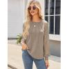 imageHOTOUCH Womens Lace ShortLong Sleeve Tops Fall Dressy Casual Blouses Business Work Shirts Fashion Clothe Trendy OutfitsAkhaki Grey Long Sleeve