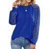 imageHOTOUCH Womens Lace ShortLong Sleeve Tops Fall Dressy Casual Blouses Business Work Shirts Fashion Clothe Trendy OutfitsAroyal Blue Long Sleeve