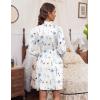 imageHOTOUCH Womens Robe Lightweight Short Knit Bathrobe Soft Ladies Sleepwear with PocketsP Floral Branch