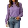 imageHOTOUCH Lace Tops for Women Sheer Long Sleeve Blouses Dressy Casual Shirt with Camisole 2 PCS Set SXXLLight Purple