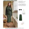 imageHOTOUCH Button Down Shirt for Women Basic Work Office Drop Shoulder Blouse Casual Loose Long Sleeve Tops with PocketArmy Green