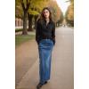 imageHOTOUCH Button Down Shirt for Women Basic Work Office Drop Shoulder Blouse Casual Loose Long Sleeve Tops with PocketBlack