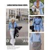 imageHOTOUCH Button Down Shirt for Women Basic Work Office Drop Shoulder Blouse Casual Loose Long Sleeve Tops with PocketSky Blue