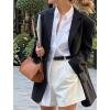 imageHOTOUCH Button Down Shirt for Women Basic Work Office Drop Shoulder Blouse Casual Loose Long Sleeve Tops with PocketWhite