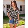 imageHOTOUCH Hawaiian Shirts for Women Summer Cool Hawaii Floral Tropic Print Blouses Beach Short Sleeve Button Up TopsHalloween Skulls