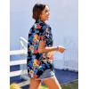 imageHOTOUCH Hawaiian Shirts for Women Summer Cool Hawaii Floral Tropic Print Blouses Beach Short Sleeve Button Up TopsPineapple Hawaiian