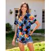 imageHOTOUCH Hawaiian Shirts for Women Summer Cool Hawaii Floral Tropic Print Blouses Beach Short Sleeve Button Up TopsPineapple Hawaiian