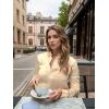 imageHOTOUCH Satin Shirts for Women Silk Button Down V Neck Dressy Casual Blouse Loose Long Sleeve Office Work Tunic TopsBeige