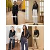 imageHOTOUCH Satin Shirts for Women Silk Button Down V Neck Dressy Casual Blouse Loose Long Sleeve Office Work Tunic TopsBlack