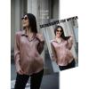 imageHOTOUCH Satin Shirts for Women Silk Button Down V Neck Dressy Casual Blouse Loose Long Sleeve Office Work Tunic TopsBrown