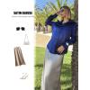 imageHOTOUCH Satin Shirts for Women Silk Button Down V Neck Dressy Casual Blouse Loose Long Sleeve Office Work Tunic TopsNavy Blue