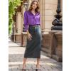imageHOTOUCH Satin Shirts for Women Silk Button Down V Neck Dressy Casual Blouse Loose Long Sleeve Office Work Tunic TopsPurple