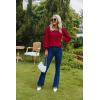 imageHOTOUCH Sweaters for Women 2025 Fall Trendy Tops Casual Puff Sleeve Square Neck Cute Tunic Pullover Blouses XSXXL02dark Red