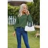imageHOTOUCH Sweaters for Women 2025 Fall Trendy Tops Casual Puff Sleeve Square Neck Cute Tunic Pullover Blouses XSXXLArmy Green