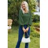 imageHOTOUCH Sweaters for Women 2025 Fall Trendy Tops Casual Puff Sleeve Square Neck Cute Tunic Pullover Blouses XSXXLArmy Green